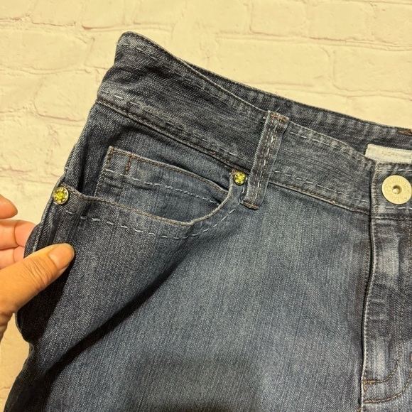 LIZ CLAIBORNE JEANS “AUDRA” bootcut fit women’s dark wash denim pants Sz 12 EUC - Picture 3 of 16
